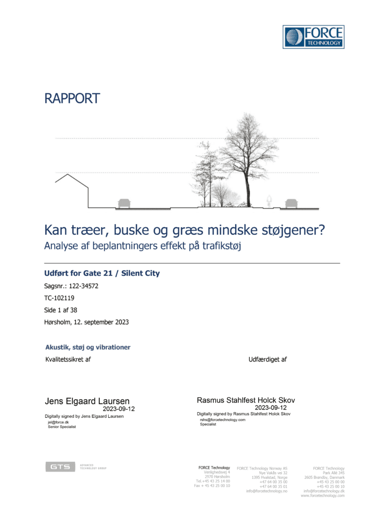 Rapport: Kan træer og buske mindske støjgener?