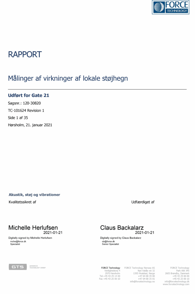 Rapport: Målinger af virkninger af lokale støjhegn