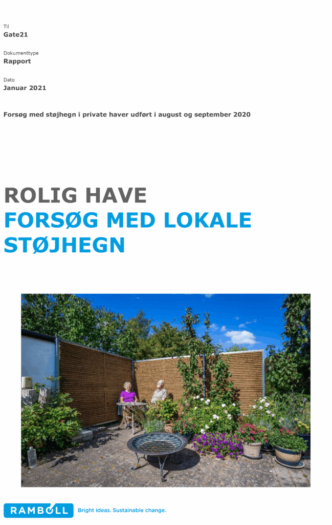 Rapport: Forsøg med lokale støjhegn